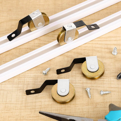 No-Fuss 4 Pack 1-Inch Steel Sliding Screen Door Rollers With Tension Springs, screws, and tools for DIY screen repair