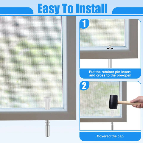 Top Shelf 12 Piece Window Screen Plunger Latches Kit Featuring Solid Aluminum Pins And Stainless Steel Springs for easy installation process.