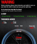 Thickness guide for heavy duty fat tire inner tube with 32mm Schrader valve, 1.5mm thickness for 26 inch MTB and folding bikes.