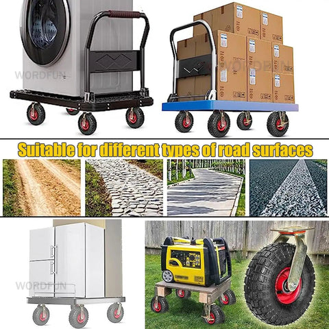 Rugged Heavy Duty Industrial Caster Wheels With Side Brakes Swivel Casters For Furniture Utility Carts on various surfaces