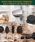 Extreme Coarse Ball Nose Rotary Burr For 1/4 Inch Shaft, Tungsten Carbide Wood Rasp Bit For Drills with foam, wood, rubber shavings