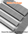 1000 Count 1/2 Inch 18 Gauge Narrow Crown Staples, Beveled Point Galvanized Heavy Duty Staples arranged in rows