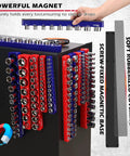 12 Piece Magnetic Socket Organizer Set For Quarter Inch, Three Eighths Inch, And One Half Inch Drive SAE And Metric, Detachable Tray