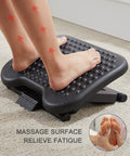 Adjustable Ergonomic Desk Footrest With Massage 3 Height Positions And 30 Degree Tilt Under Desk Foot Stool For Home Office