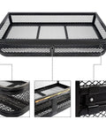 Close-up of Heavy Duty ATV Front Cargo Basket With Mounting Kit 36 Inch Long 17 Inch Wide 6 Inch High Steel Mesh Rack details