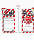 Heavy Duty Lockout Tagout Safety Tags Pack Of Twenty Five With Zip Ties, 5.7x3.15 inch, tear-resistant, industrial safety labels.
