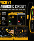 Auto Wire Tracer Open And Short Finder For DC 6 To 42V Vehicles And Home Wiring, yellow handheld circuit tester with probe
