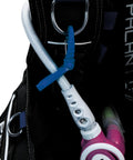 Double Hose Holder Clip For Scuba Diving Keeps Two Low And High Pressure Hoses Secure And Tangle Free Quick Snap On Design Blue