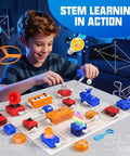 Child using Kids Electronics Exploration Kit With Over 671 Circuit Projects And Physics Experiments, STEM Educational Toy