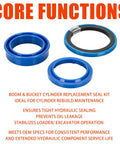 Heavy Duty Boom And Bucket Cylinder Seal Kit For Front Loader Models LA703 LA723 LA764 LA765 LA805 Replacement Set 7J291-64400 Easy Install Durable Seals For Smooth Hydraulics And Longevity visible with core functions.