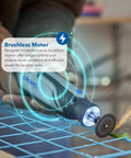 Cordless Rotary Tool Kit With Brushless Motor And LED Nose Cap For Precision Work, cutting metal with LED lit tool
