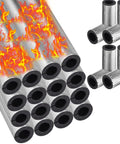 24 Pcs Pipe Insulation Foam Tubes And 4 Pcs Elbow Covers Self Adhesive Pre Slit Aluminum Foil Wrap For 3/4 And 1 Inch Pipes Winter Freeze Protection For Outdoor Spigots Sprinklers And Water Heaters with flame design