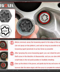 Instructional guide for using 22 Piece Wheel Lock Nut Key Kit For VW Volkswagen Cars Anti Theft Lug Nut Socket Set