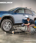 6000TLX Portable Car Lift Bundle With Pinch Weld Blocks And Wall Hangers ALI Certified 110V Power Unit in use with SUV
