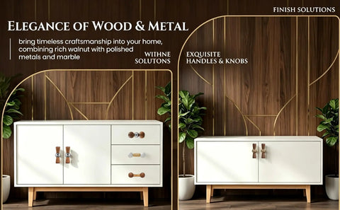 Killer Combo Solid Brass And Dark Walnut Wood T Bar Cabinet Knobs With Hefty Drawer Pulls For Modern Rustic Kitchen Cabinets And Bath Vanity Interior Hardware on white cabinet