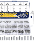440Pcs Metric Set Screw Kit Tough Stainless Steel Hex Allen Head Grub Screws M2.5 To M8 With 6 Hex Keys shown in case