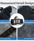 Detailed view of Big Ol Mesh Beach Bag Duffle with zipper, adjustable strap, premium leather trim, and breathable mesh body.