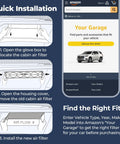 Installation guide for Cabin Air Filter With Activated Carbon For Toyota Camry Sienna RAV4 4Runner Highlander Tundra Corolla And More.