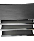 Top view of Three Drawer Portable Metal Tool Chest With Locking Cam 26 Inch Mid Size Cabinet Ball Bearing Drawer Slides Steel.