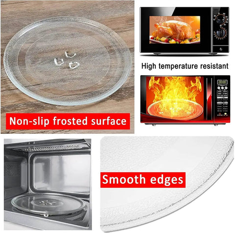 Universal 9.6 Inch Microwave Glass Turntable Plate Replacement With Coupler And Roller Ring For Kenmore Panasonic GE