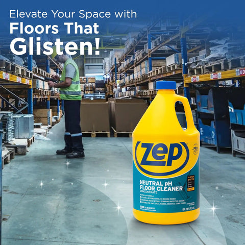 Neutral PH Industrial Floor Cleaner Concentrated Pro Grade Formula For All Surfaces No Rinse Needed Cleans Marble Granite Vinyl And Stone Floors While Preserving Polish And Protective Coating Makes Up To 128 Gallons in warehouse.
