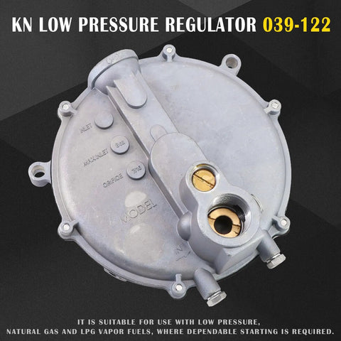Low Pressure Gas Regulator KN 039-122 Garretson Style Converter for Natural Gas LP Small Engines shown from top view