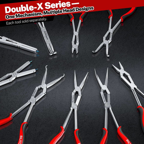 Assorted pliers including 13 Inch Extra Long Internal Snap Ring Pliers With Double Joint Long Reach For Deep Retaining Rings