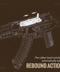 3D Wooden Puzzle Kit For Adults With Rubber Band Mechanism About 6 Hour Assembly Fun Yet Challenging Model Toy showing AK-47 style recoil action