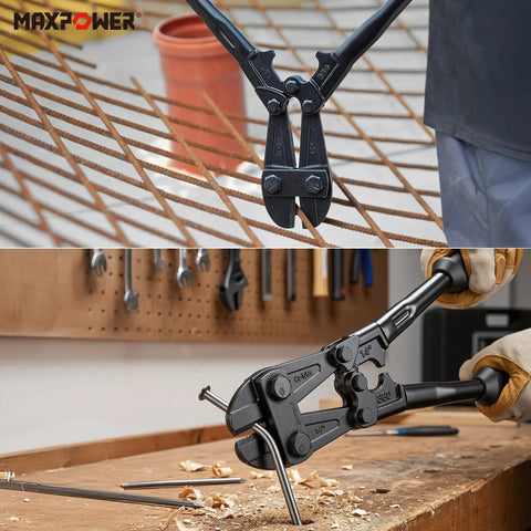 14-Inch Heavy Duty Bolt Cutter With Hardened Chrome Molybdenum Steel Blades And Ergonomic Rubber Handles cutting metal wire