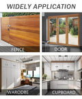 Image of four applications for 2 Pack Keyed Hasp Locks 2.5 Inch Twist Knob Locking Hasp For Small Doors And Cabinets With Screws Keyed Differently Each Lock Comes With Two Keys Durable Metal Silver Hasp Size 65x32mm Lock Base 35x30x30mm Ideal For Security Of Cabinets Doors And Gates, including fence, door, wardrobe, and cupboard.