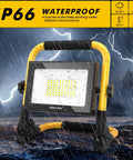 60W LED Work Light Portable 5200LM 5000K, 600W Equivalent Beaming Outdoor Job Site Light With Stand, IP66 Waterproof