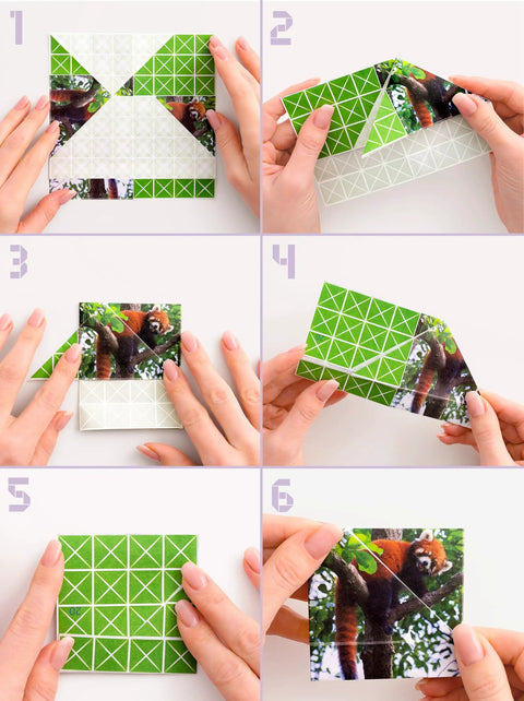 Steps to complete an Origami Puzzle Game For Brain Teasers Teens And Adults, 100 Puzzles With Five Difficulty Levels, Travel Friendly STEM Toy