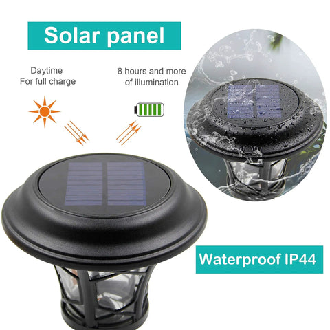 Close-up of solar panel on 6 Pack Solar Powered Pathway Lights, 25 Lumen SMD LED, Stainless Steel And Glass Waterproof Outdoor Lights