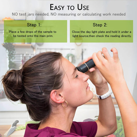 Handheld Honey Refractometer With Tri-Scale Baume 38 To 43 Degrees, Brix 58 To 92 Percent, And Water 12 To 27 Percent For Quick Sweetness Checks On Honey, Jelly, Jam, And Syrup - Pro Grade Sugar Content Meter For Foods And Beverages, used on eye