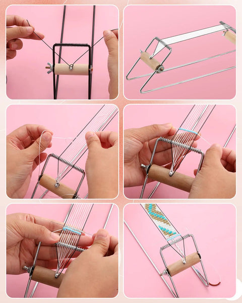 Bead Loom Kit For Adults With 48000 Glass Seed Beads In 96 Colors 2 Mm Plus Metal Loom Threads Needles Trays Buckles Chains