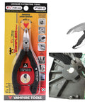 Pro Grade Four Piece Five Inch Precision Mini Pliers Set With ESD Safe Grips shown in use and packaging, ideal for electronics repairs.