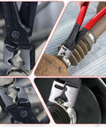 Pro Grade Hose Clamp Pliers Set With CV Boot Clamp Kit 9 Pcs Clic And Clic R Type on drive shaft and clamp close-up