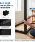 Person installing Heavy-Duty Black Right Angle Furniture Brackets Set 10 Pack For Steel Frame Shelves Cabinets And DIY Projects.