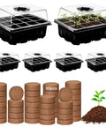 Six Pack Seed Starter Trays With 90 Coco Coir Pellets Adjustable Humidity Germination Tray With Dome Lids For Indoor Plants