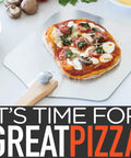 OUII aluminum pizza peel with foldable wooden handle, 12 x 14 inches, metal baking paddle for oven