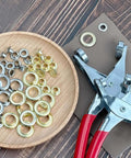 640Pcs Grommet Tool Kit With Eyelet Pliers And Washers Twelve Millimeter Inside Diameter Grommets for Fabric Upholstery