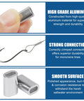 600 Piece Aluminum Fishing Crimp Sleeves Kit With 1mm To 2mm Sizes showcasing high-grade aluminum, strong connections, smooth surface.