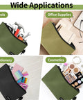3 Pack Premium Tool Pouches With Zippers And Carabiners 10 Inch Flat Bottom Pouches for Tools Stationery Pencils