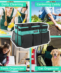 Wearable Cleaning Caddy Organizer With Handle And Adjustable Straps in use for daily cleaning, gardening, tools, and car organization.