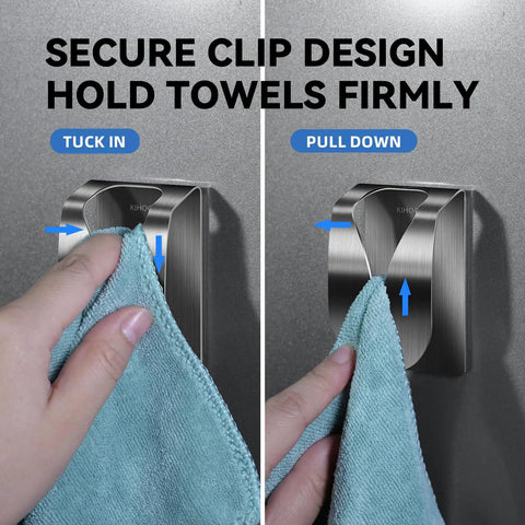 Magnetic Towel Hook Holder Set For Refrigerator And Kitchen Super Strong Magnets Keep Towels Secure Stainless Steel Dish Rag Hanger