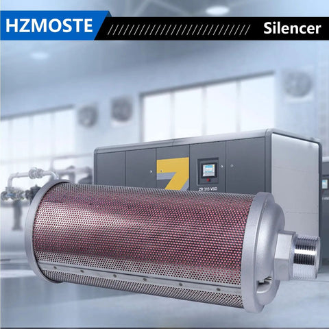 Exhaust Silencer For Air Compressors Dryers And Vacuum Pumps 1-1/2 Inch NPT Male Interface Heavy Duty Metal Housing