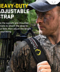 Hunter with Neoprene Crossbow Sling with 1.25 Inch Adjustable Shoulder Strap and Thumb Loop Non Slip Grip in forest