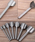 Half Round Leather Punch Cutter Set 7 Piece DIY Leather Craft Tool For Wallets Belts Straps And More Handy Pro Grade Solid Steel End Cutter With 10 To 40 Millimeter Circle End Options For Clean Half Circle Edges