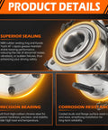 4WD Front Wheel Hub Bearing Assembly With ABS For Chevrolet Silverado Tahoe Suburban Avalanche Express 1500 6 Lug Fits GMC Yukon Sierra Savana Front Left Or Right Truck Grade 515036, close-up view with superior sealing and corrosion resistance features highlighted