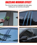 Porsche Macan 2014 2015 2016 2017 2018 2019 2020 2021 2022 Glossy Black Stainless Steel Door Pillar Trim Cover Set showcasing mirror effect